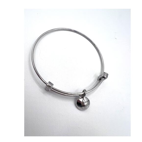 Women's Silvertone Birthstone Bracelet Rhinestone Charm October Tourmaline Pink - Picture 5 of 6